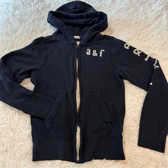 Abercrombie & Fitch Kids Dark Blue Zip-Up Hoodie - Picture 9 of 12